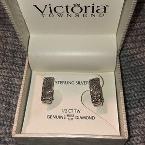 1/2 Ct TW Genuine Rose cut Diamond Earrings